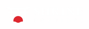 Shrine Peptides logo featuring a stylized design with a red circle and white text on a transparent background.